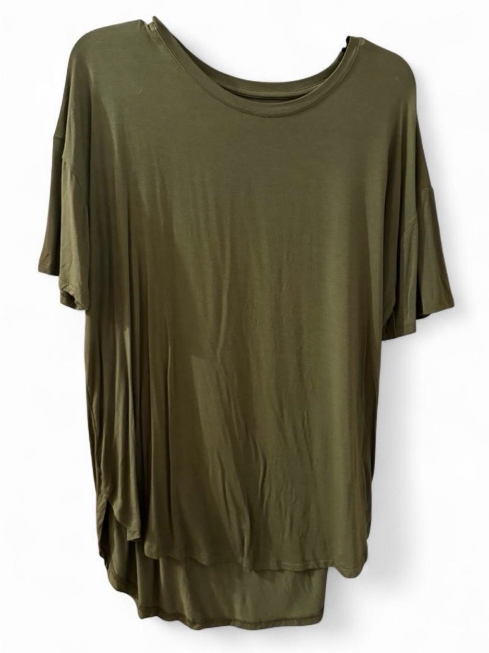 Time and Tru Olive Green Oversized Short Sleeve Tunic